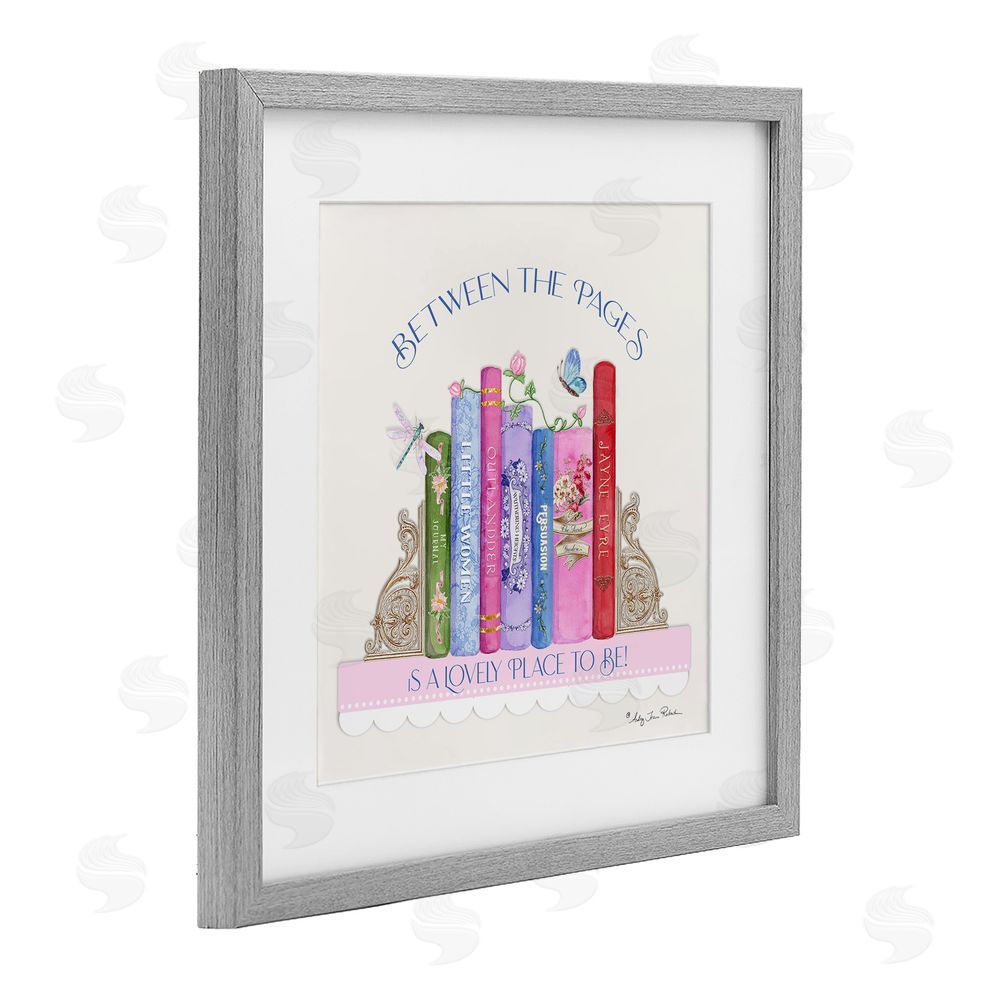 Audrey Jeanne Roberts Between The Pages Lovely Place To Be Gray Framed Print Under Glass Wall Art