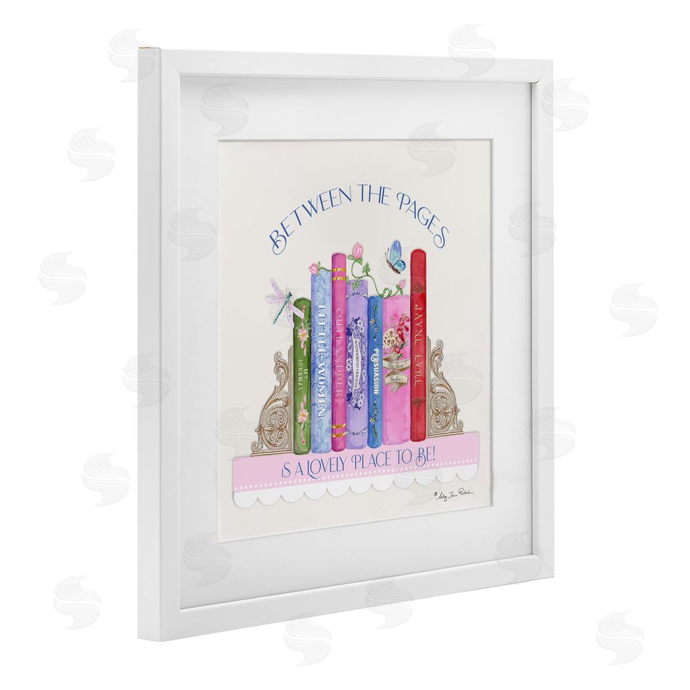 Audrey Jeanne Roberts Between The Pages Lovely Place To Be White Framed Print Under Glass Wall Art