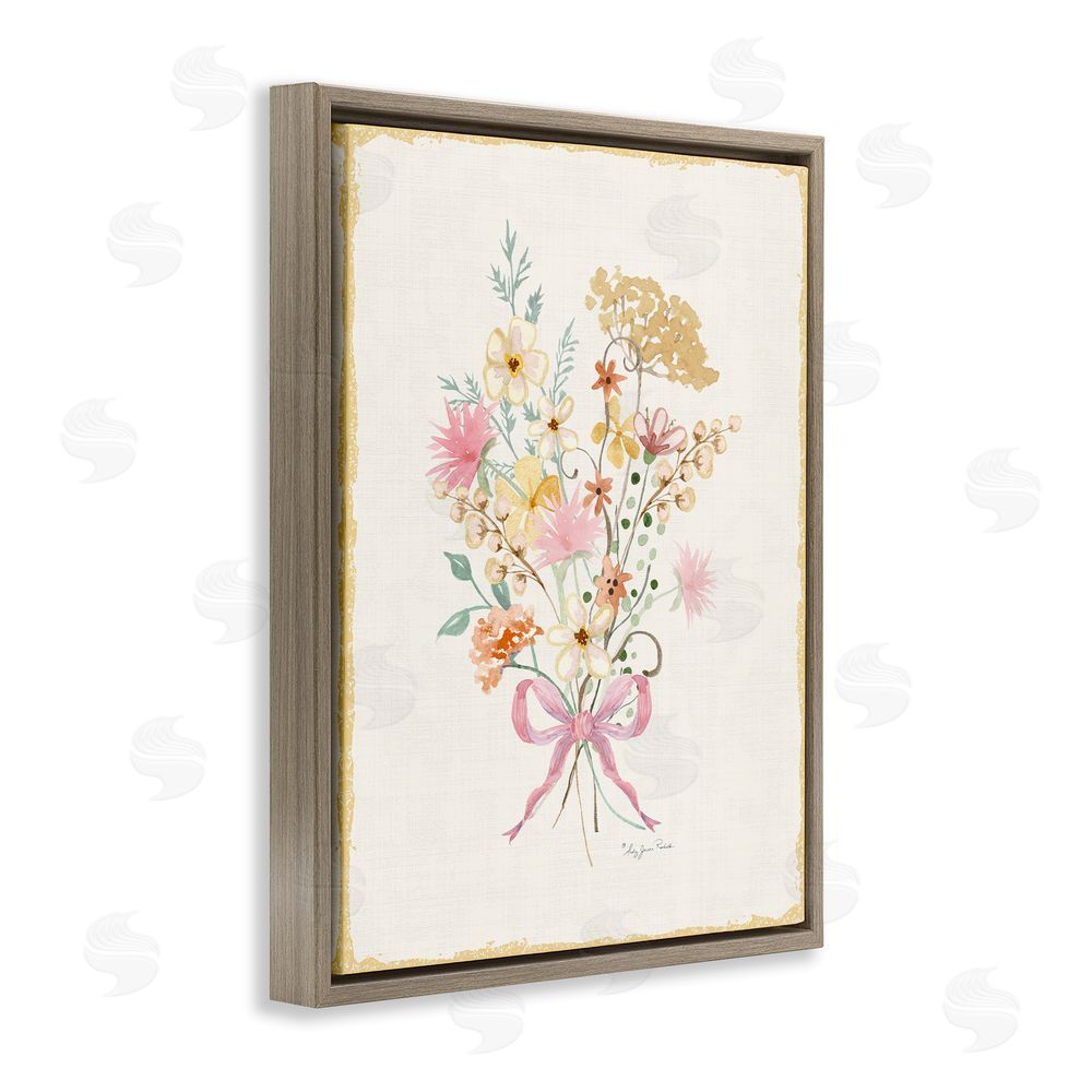 Audrey Jeanne Roberts Cluster of Wild Blossoms Brown Floating Frame Canvas Wall Art Print