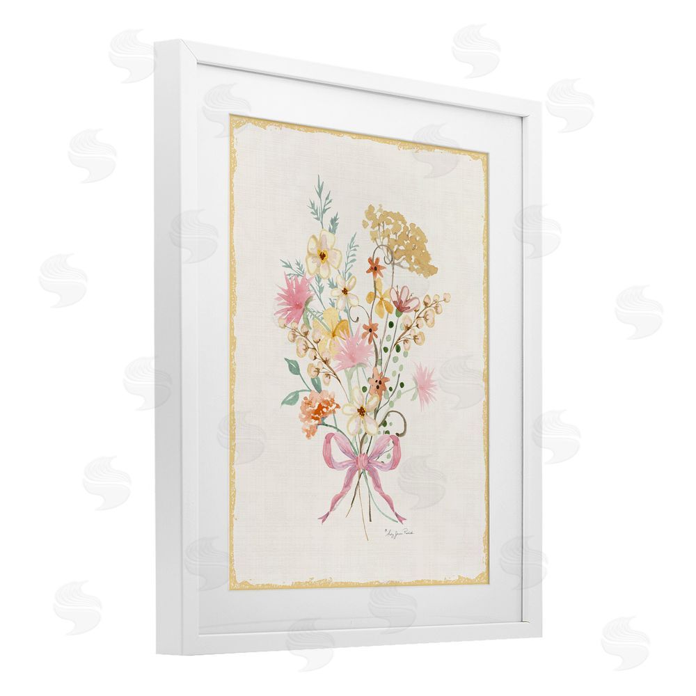 Audrey Jeanne Roberts Cluster of Wild Blossoms White Framed Print Under Glass Wall Art