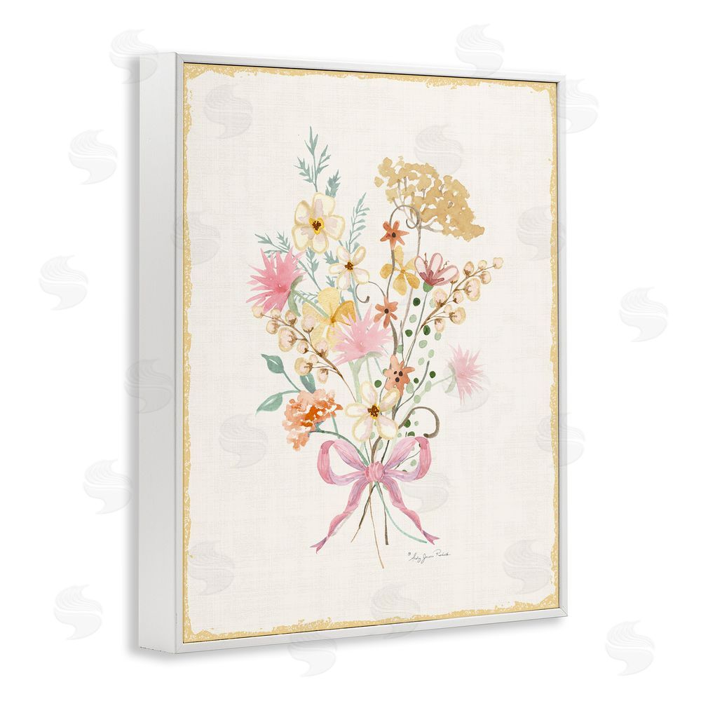 Audrey Jeanne Roberts Cluster of Wild Blossoms White Framed Giclee Wall Art Print