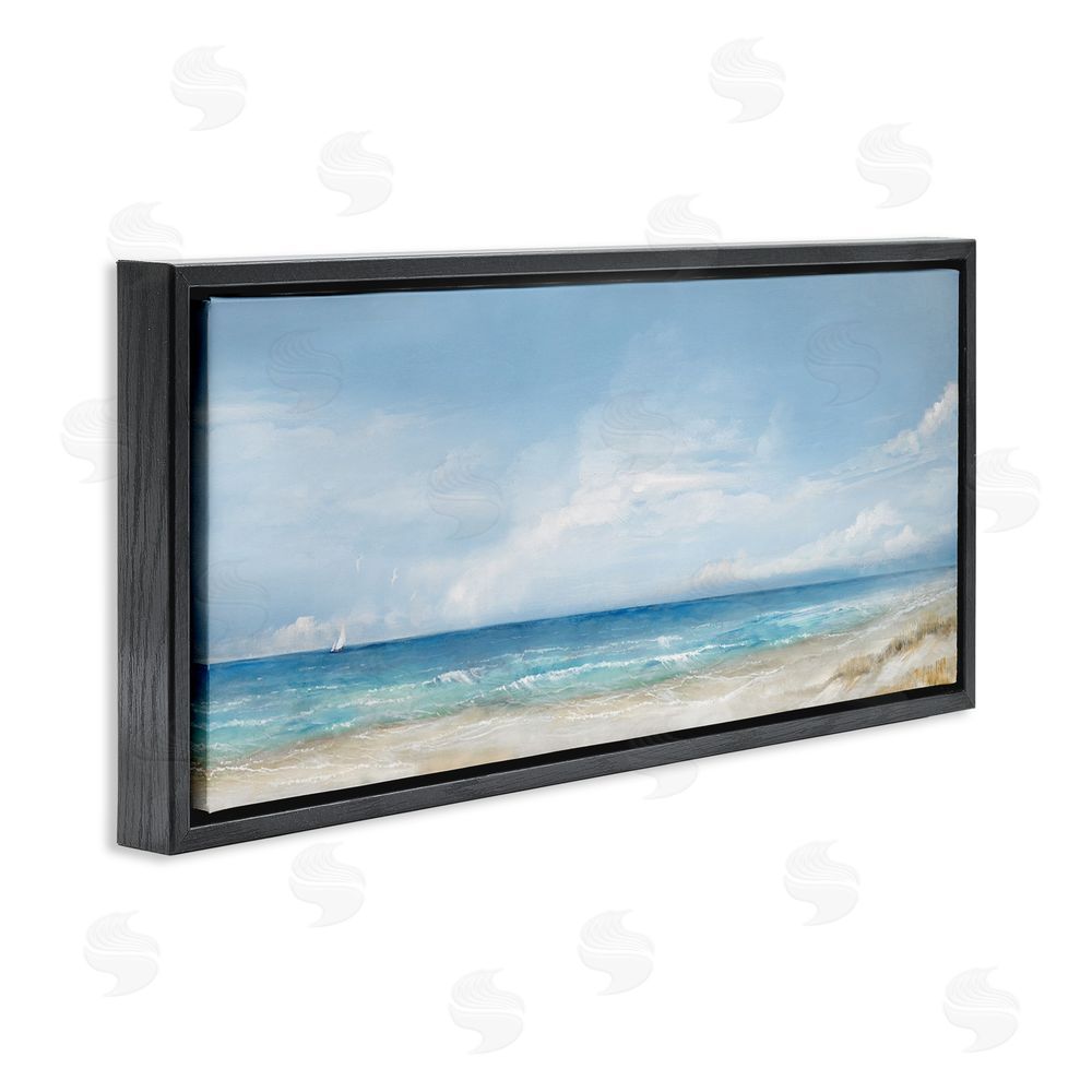 Ruane Manning Open Panoramic Sea Black Floating Framed Canvas Wall Art
