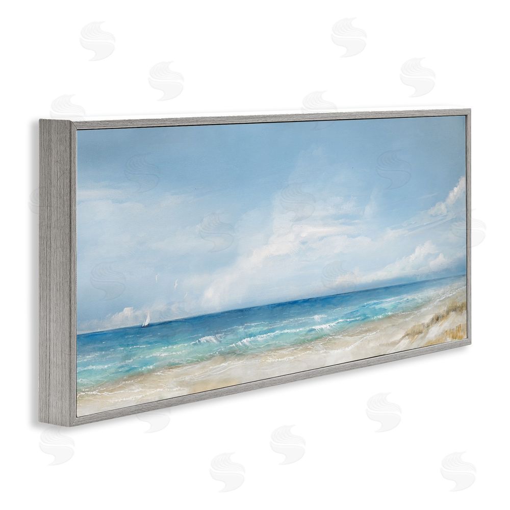 Ruane Manning Open Panoramic Sea Gray Framed Giclee Wall Art