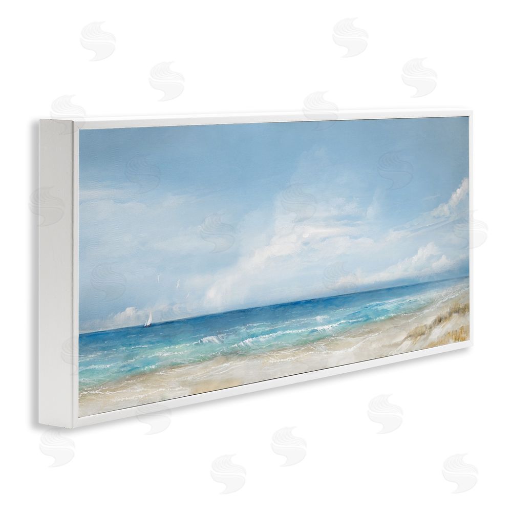 Ruane Manning Open Panoramic Sea White Framed Giclee Wall Art
