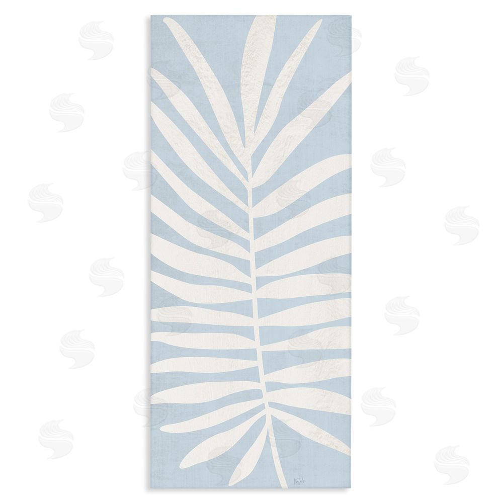 Natalie Carpentieri Leaf Silhouette on Sky Blue Stretched Canvas Wall Art