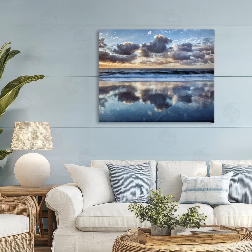 Superstock Partners LLC Reflective Clouds Seascape Stretched Canvas Wall Art in Room