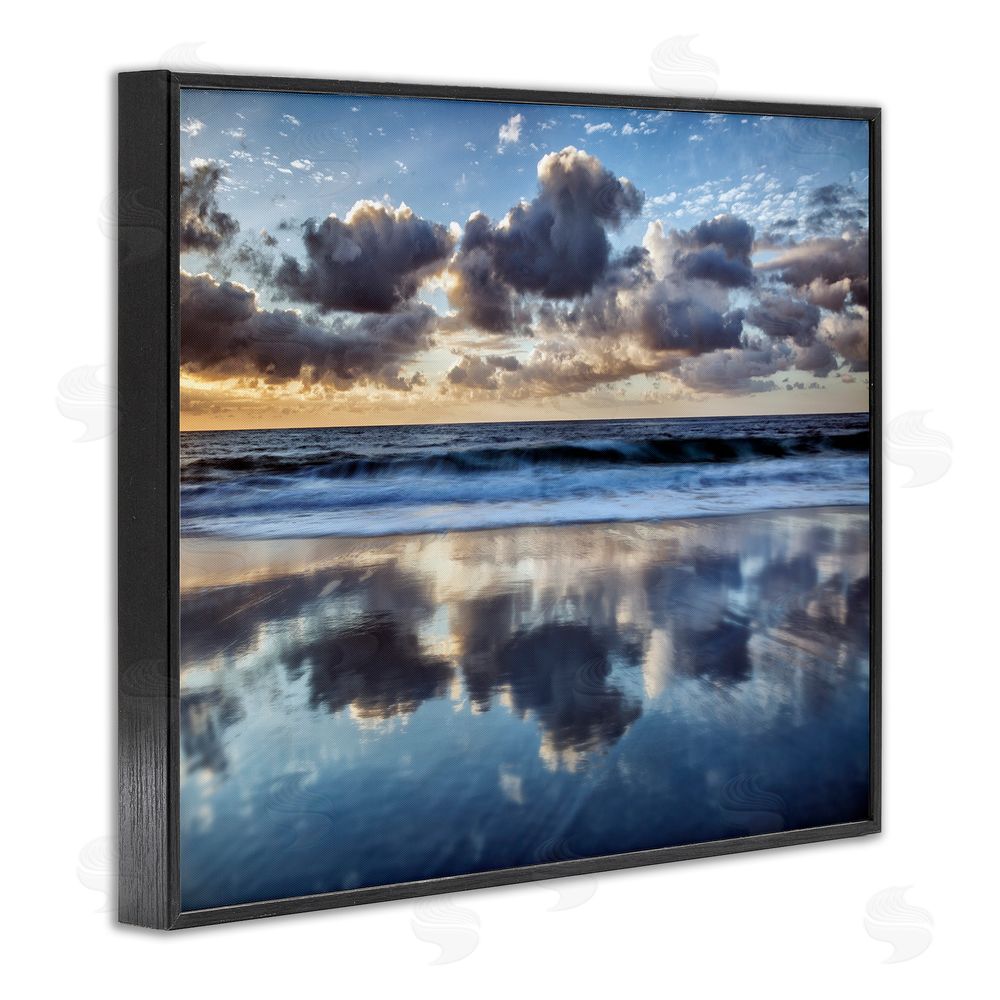 Superstock Partners LLC Reflective Clouds Seascape Black Framed Giclee Wall Art