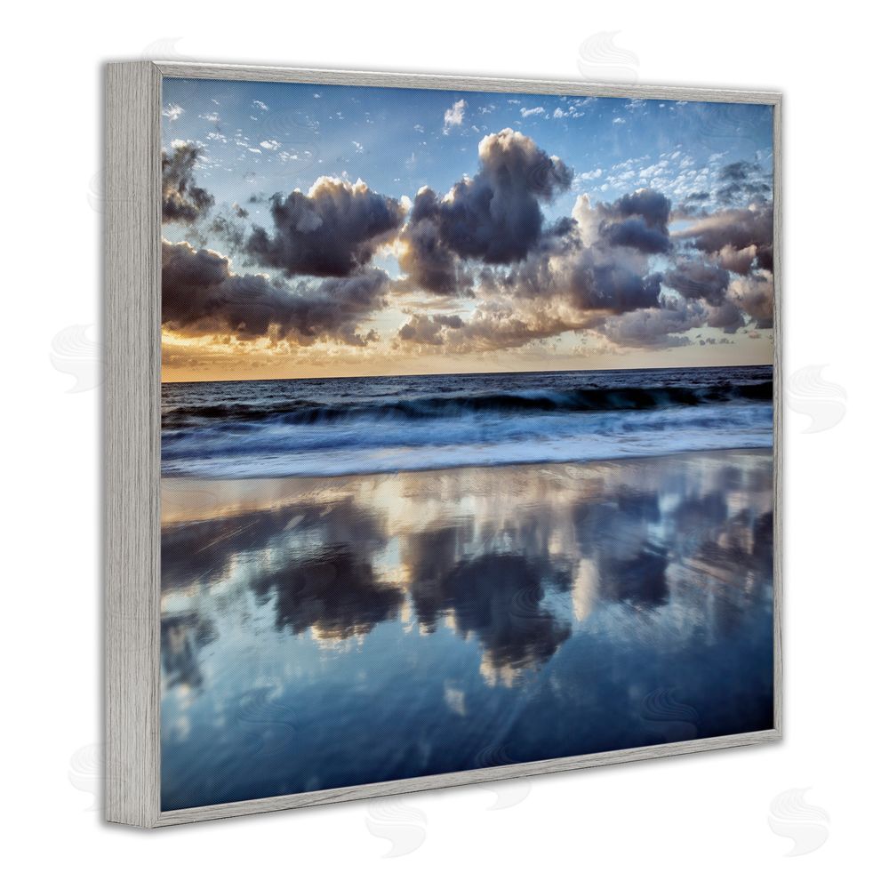 Superstock Partners LLC Reflective Clouds Seascape Gray Framed Giclee Wall Art