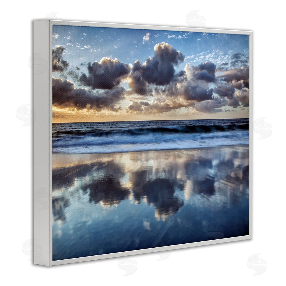 Superstock Partners LLC Reflective Clouds Seascape White Framed Giclee Wall Art