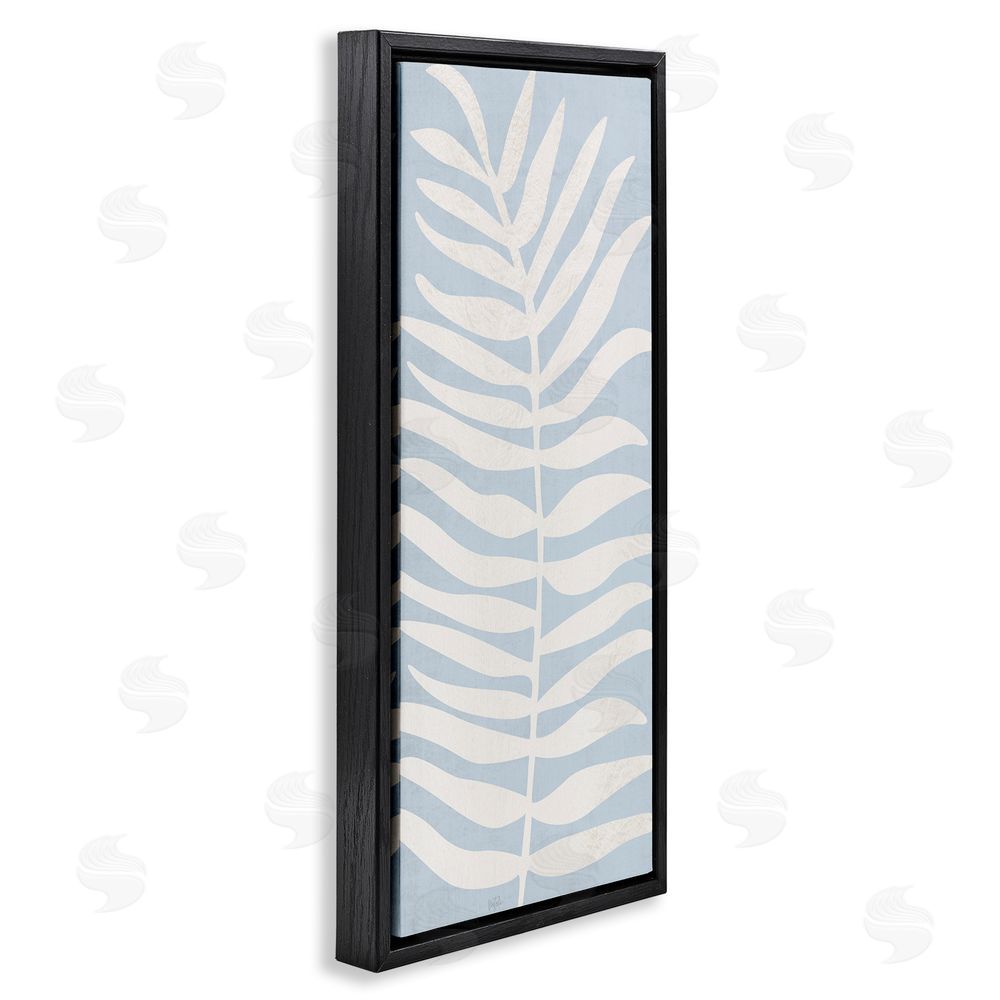 Natalie Carpentieri Minimal Leaf Silhouette Black Floating Framed Canvas Wall Art