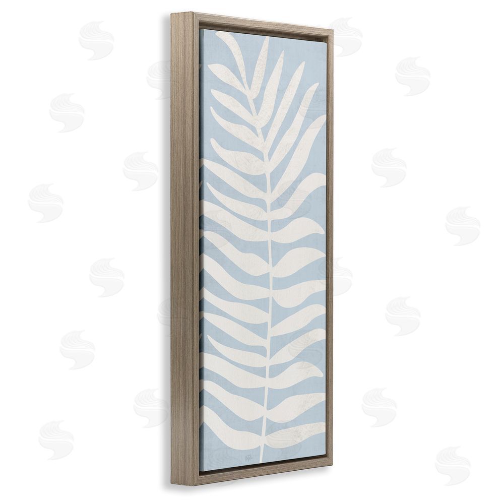 Natalie Carpentieri Minimal Leaf Silhouette Brown Floating Framed Canvas Wall Art