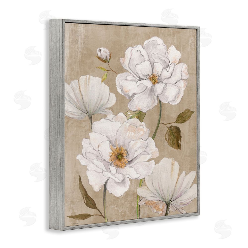Carol Robinson Rustic Magnolia Blooms Gray Framed Giclee Wall Art Print