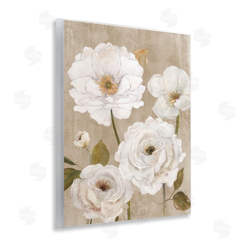 Carol Robinson Rustic Blooms in White Wall Plaque Home Decor Art Print