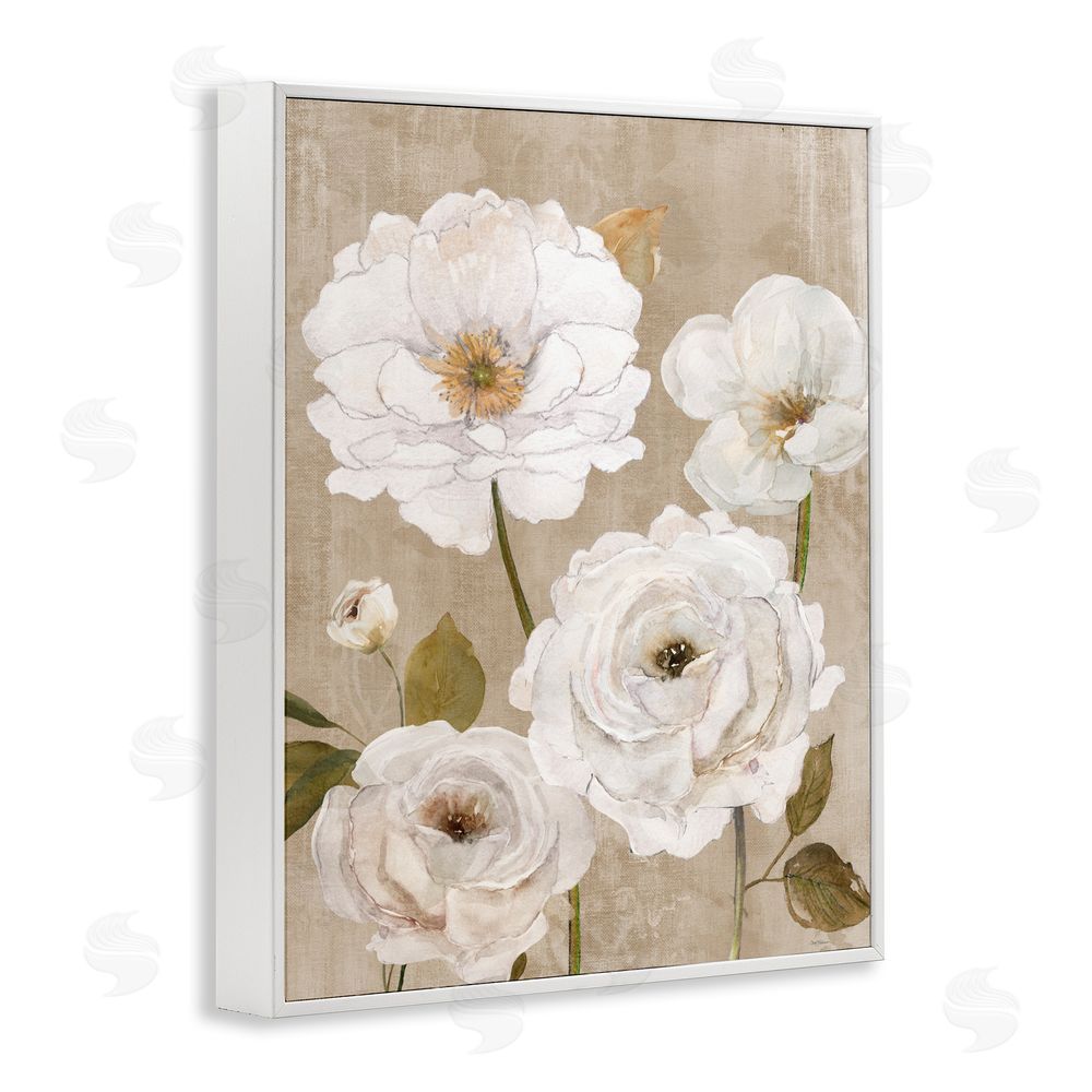 Carol Robinson Rustic Blooms in White White Framed Giclee Wall Art