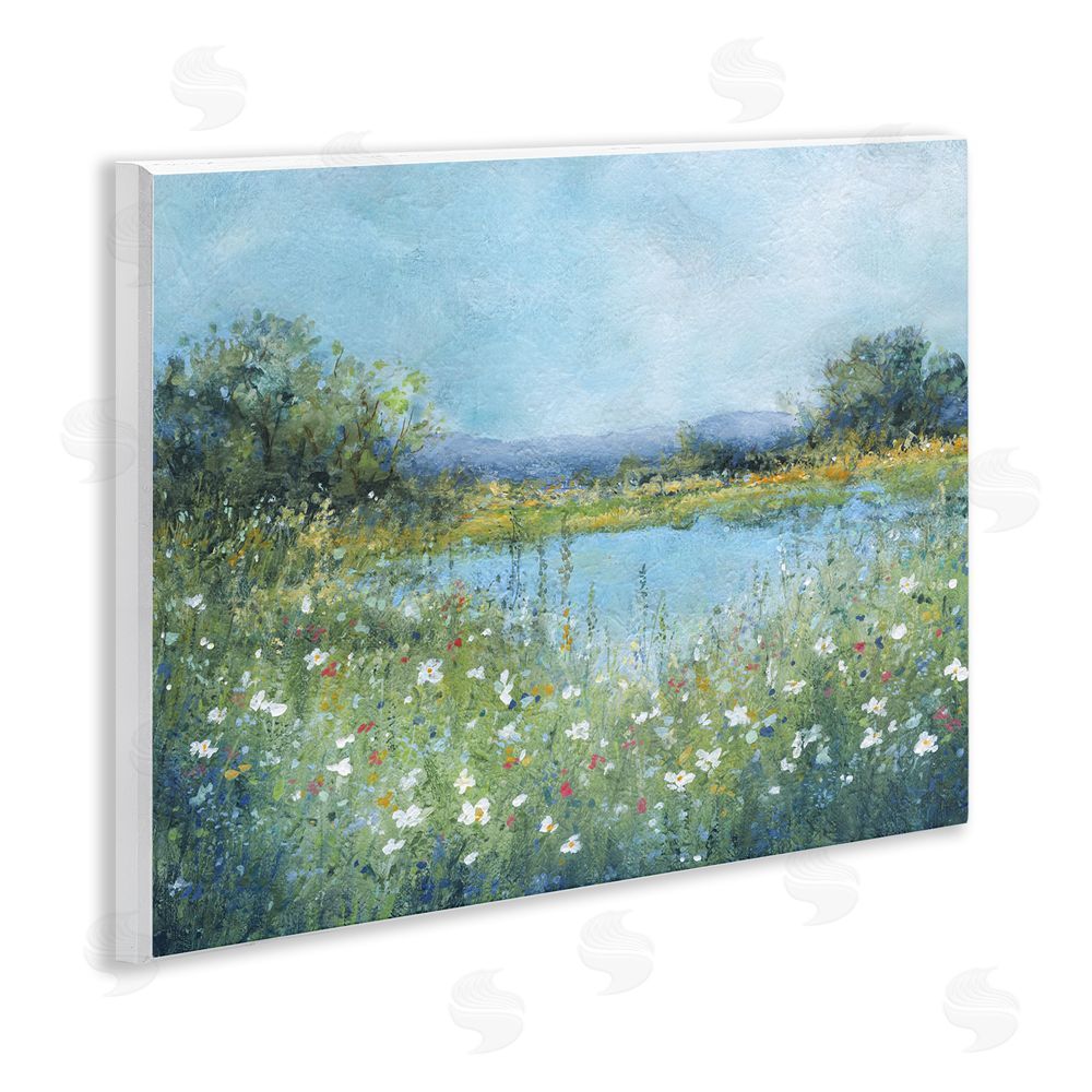 Carol Robinson Impressionist Meadow Surrounding Pond Wall Plaque Home Decor Art Print