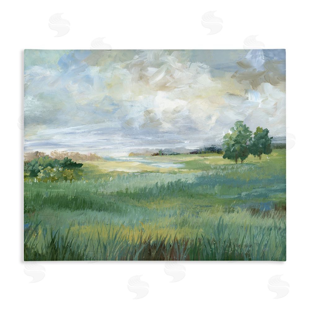 Nan Idyllic Field at Dawn Stretched Canvas Wall Art