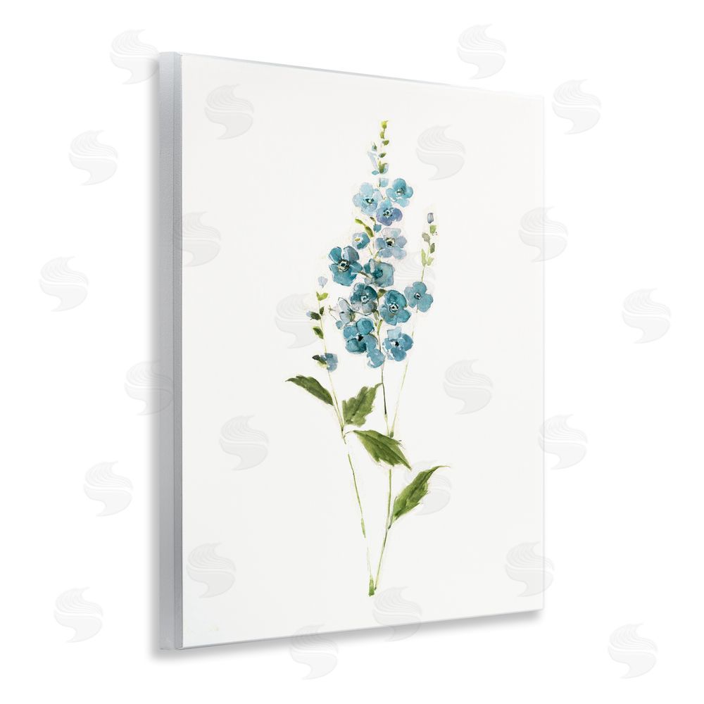 Sally Swatland Delicate Blue Sprigs Wall Plaque with Fixed Lithograph Print