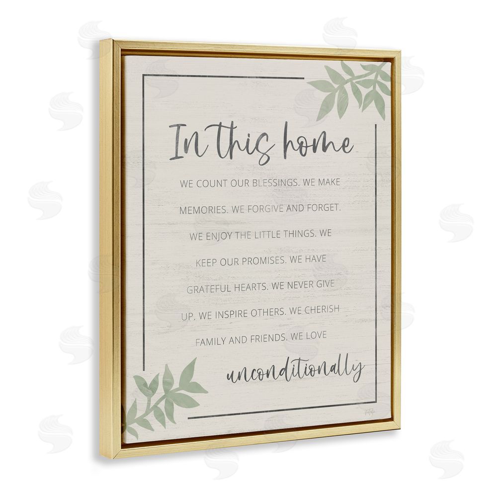 Natalie Carpentieri We Love Unconditionally Gold Floating Framed Canvas Wall Art Print