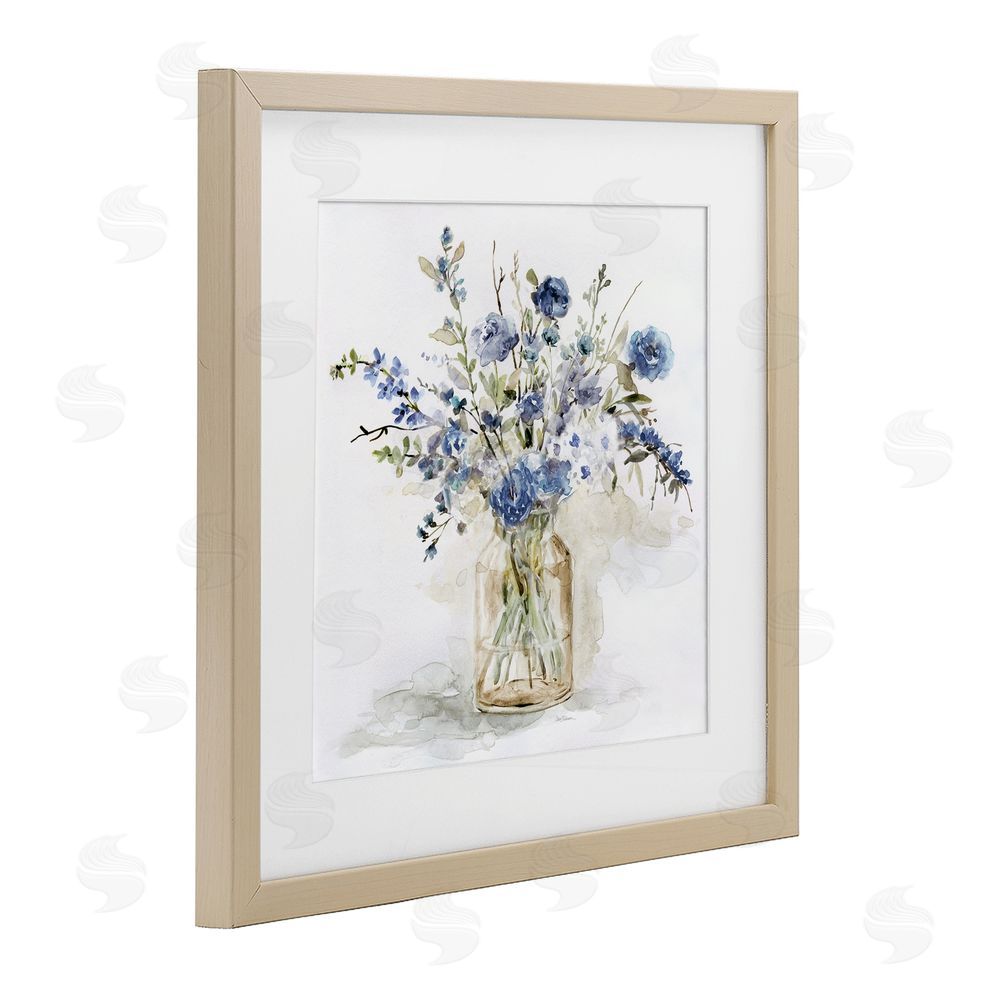 Carol Robinson Spring Floral Dollops Brown Framed Print Under Glass with White Mat Wall Art