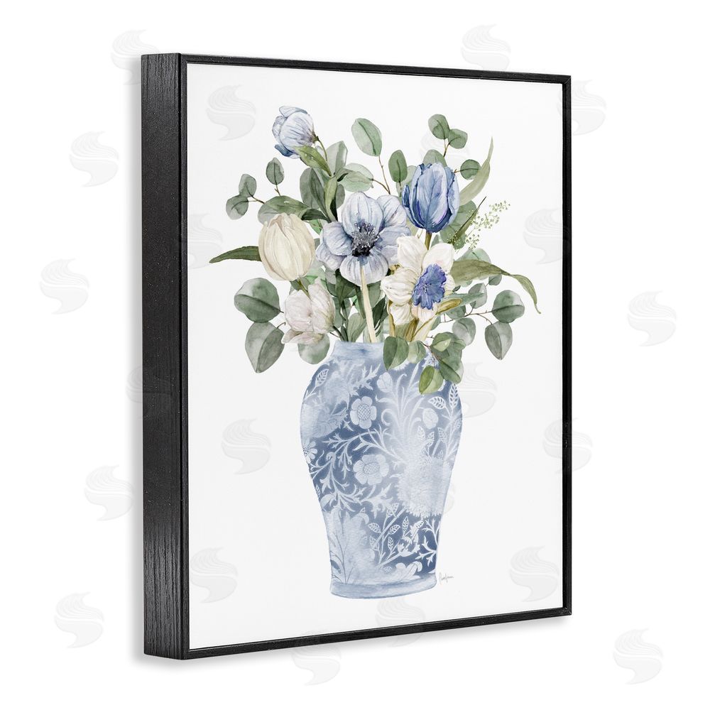 Livi Finn Ornate Vase Tulips Black Framed Giclee Wall Art