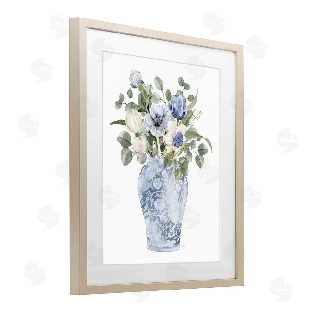 Livi Finn Ornate Vase Tulips Brown Framed Print Under Glass Wall Art