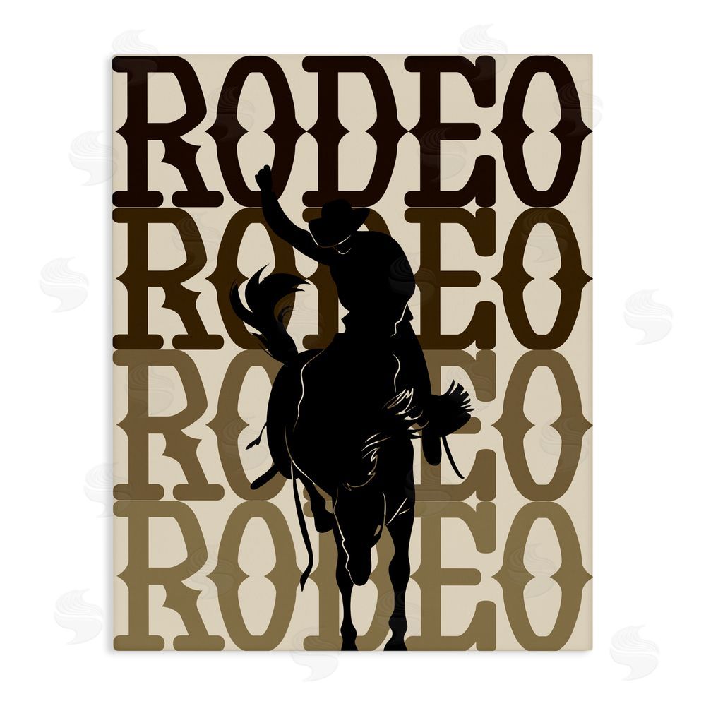 CAD Designs Rodeo Gradient Cowboy Stretched Canvas Wall Art