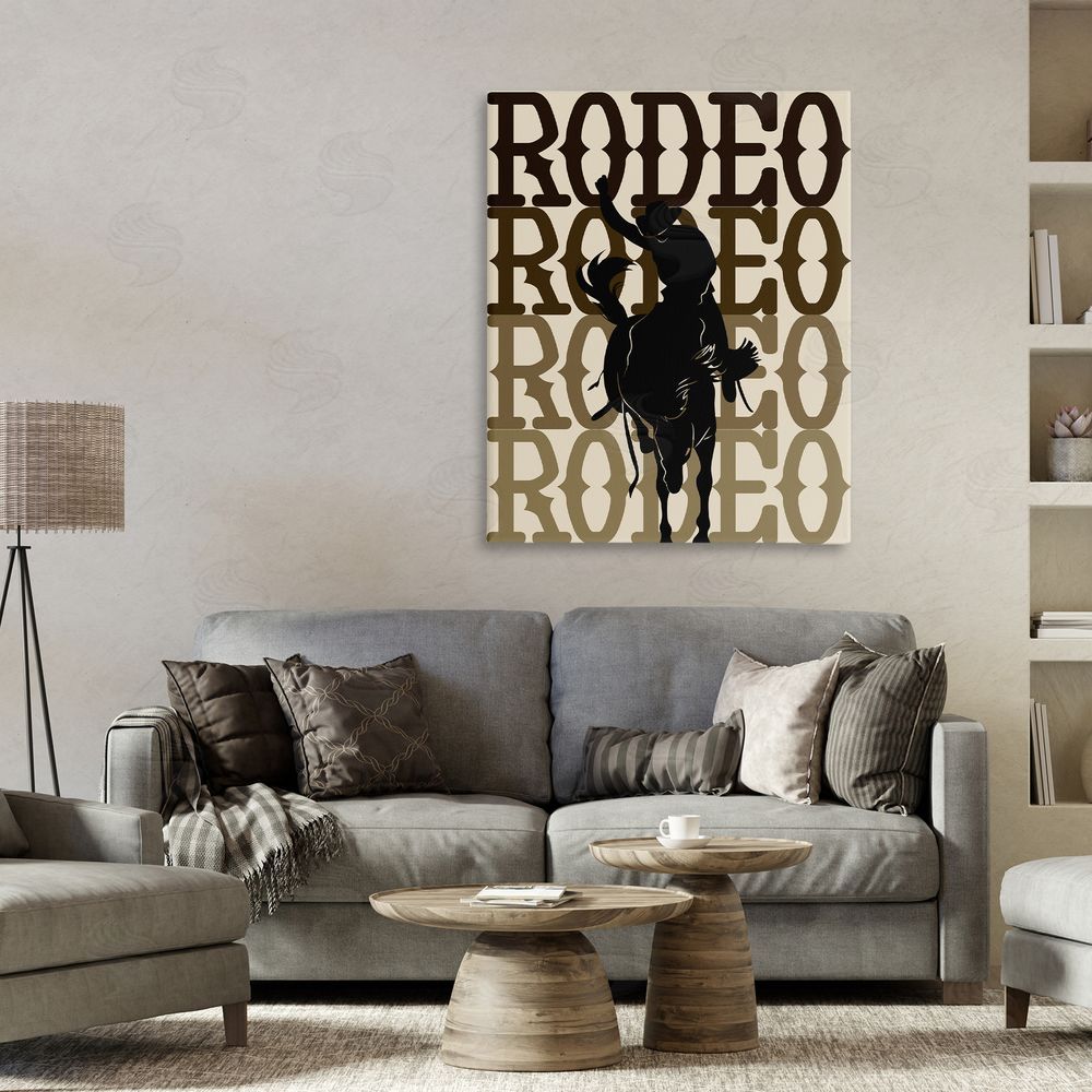 CAD Designs Rodeo Gradient Cowboy Stretched Canvas Wall Art in Room