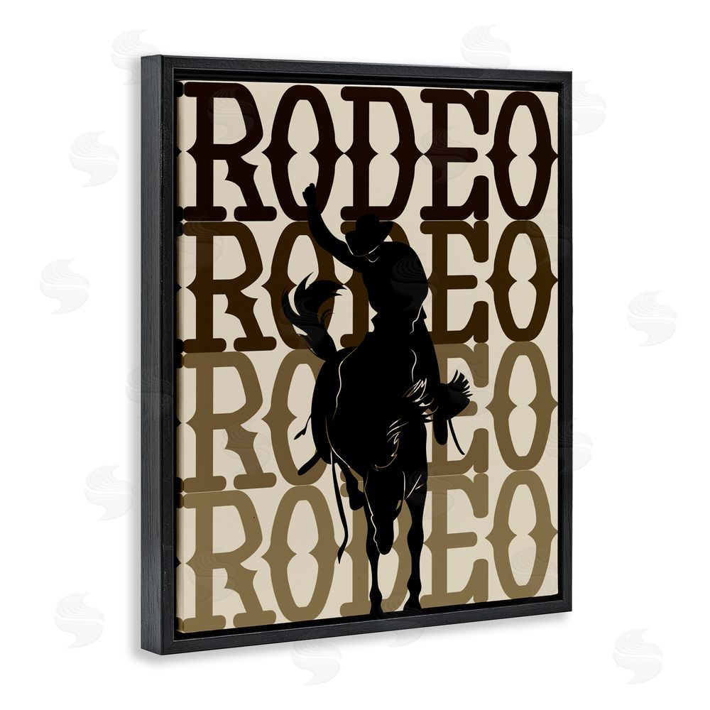 CAD Designs Rodeo Gradient Cowboy Black Floating Framed Canvas Wall Art