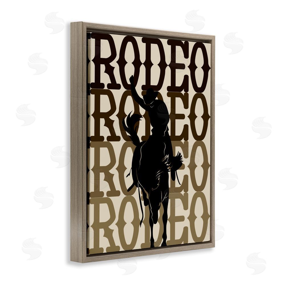 CAD Designs Rodeo Gradient Cowboy Brown Floating Framed Canvas Wall Art