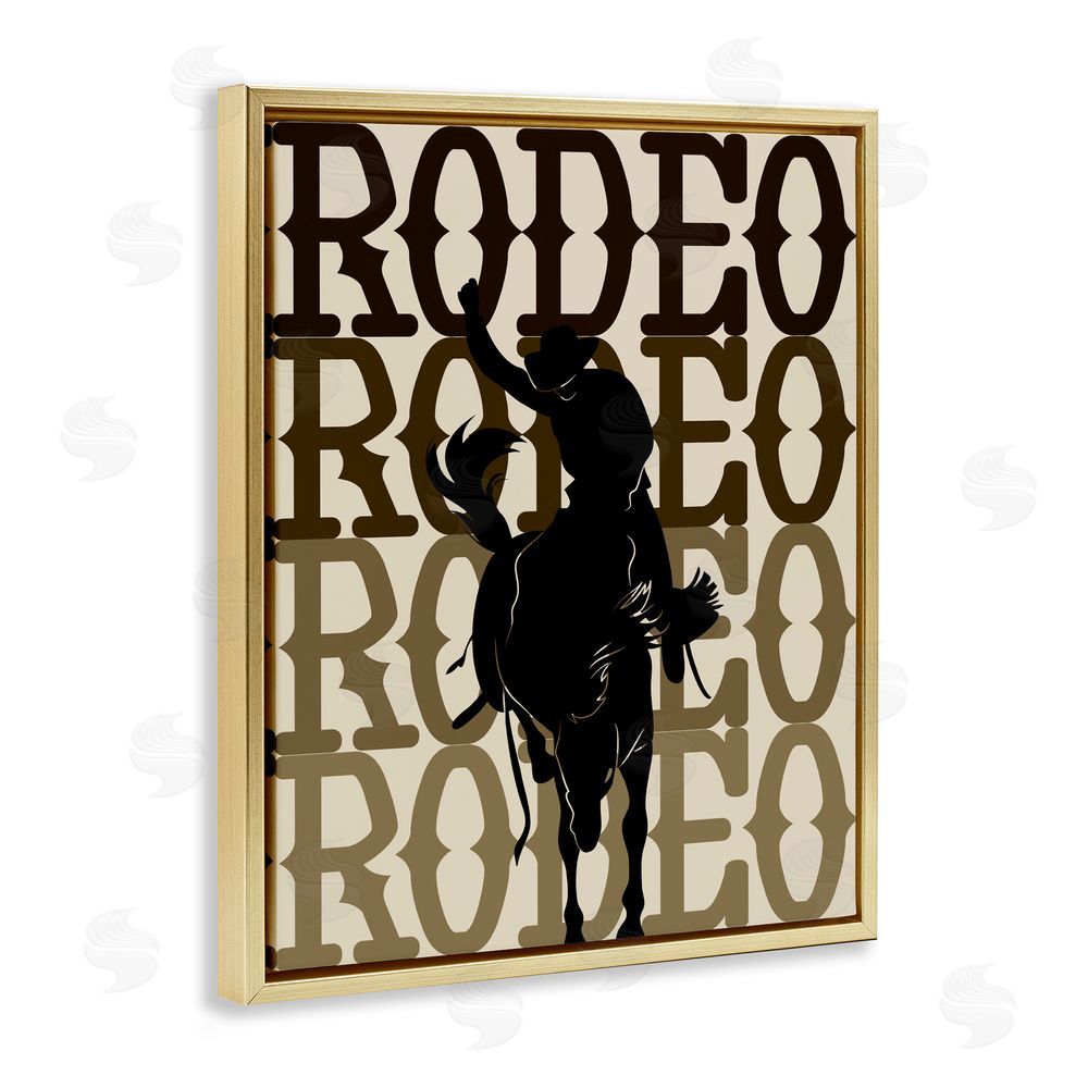CAD Designs Rodeo Gradient Cowboy Gold Floating Framed Canvas Wall Art