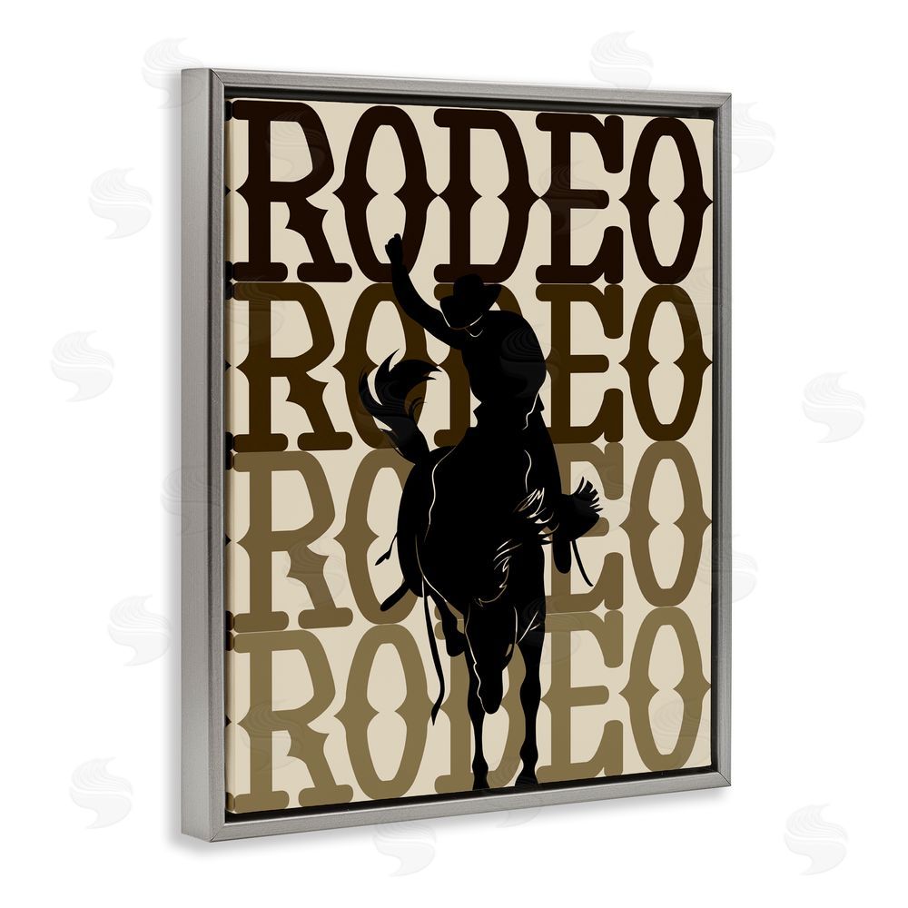 CAD Designs Rodeo Gradient Cowboy Gray Floating Framed Canvas Wall Art