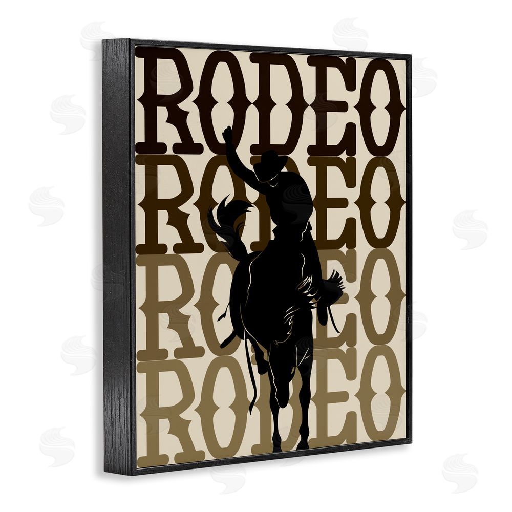 CAD Designs Rodeo Gradient Cowboy Black Framed Giclee Wall Art