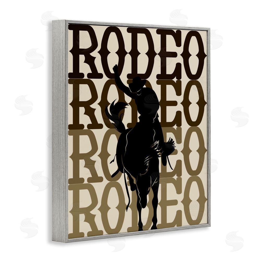 CAD Designs Rodeo Gradient Cowboy Gray Framed Giclee Wall Art