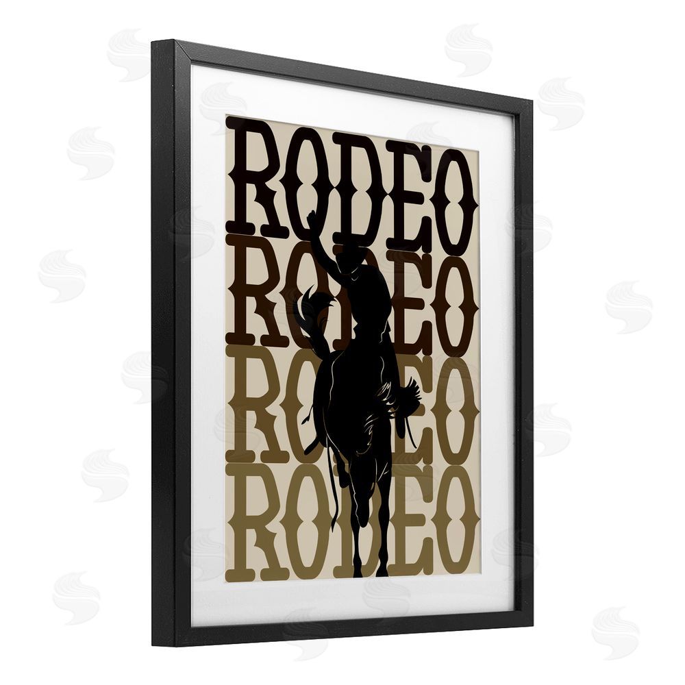CAD Designs Rodeo Gradient Cowboy Black Framed Print Under Glass Wall Art