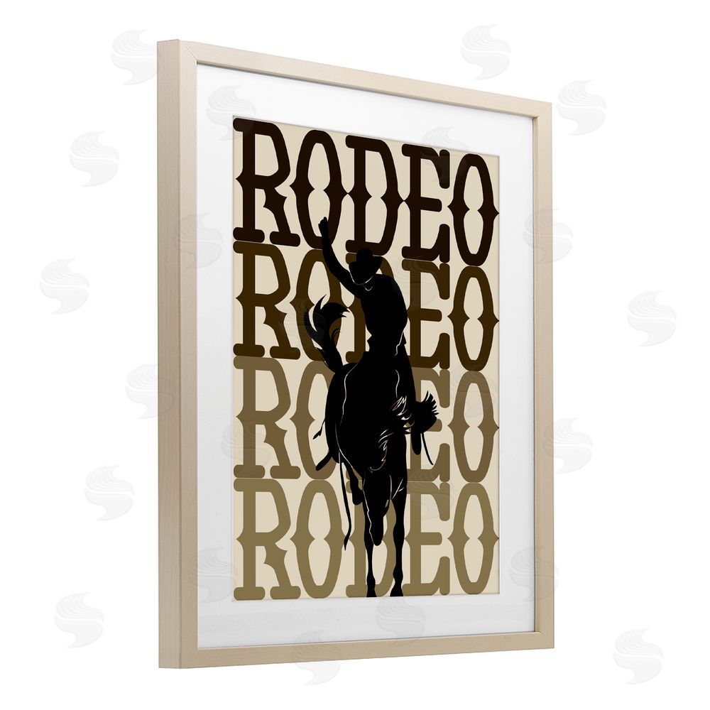 CAD Designs Rodeo Gradient Cowboy Brown Framed Print Under Glass Wall Art