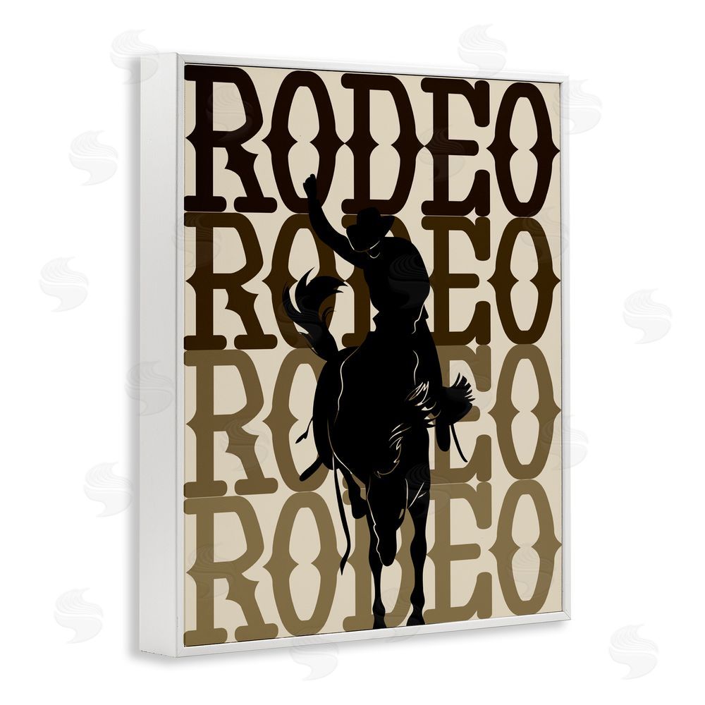 CAD Designs Rodeo Gradient Cowboy White Framed Giclee Wall Art