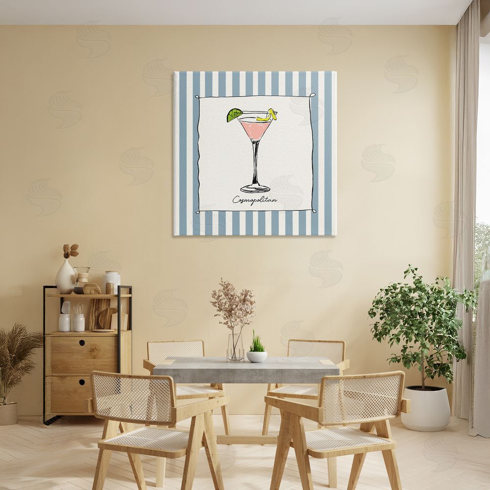 Susan Jill Cosmopolitan Summer Stripes Stretched Canvas Wall Art in Room