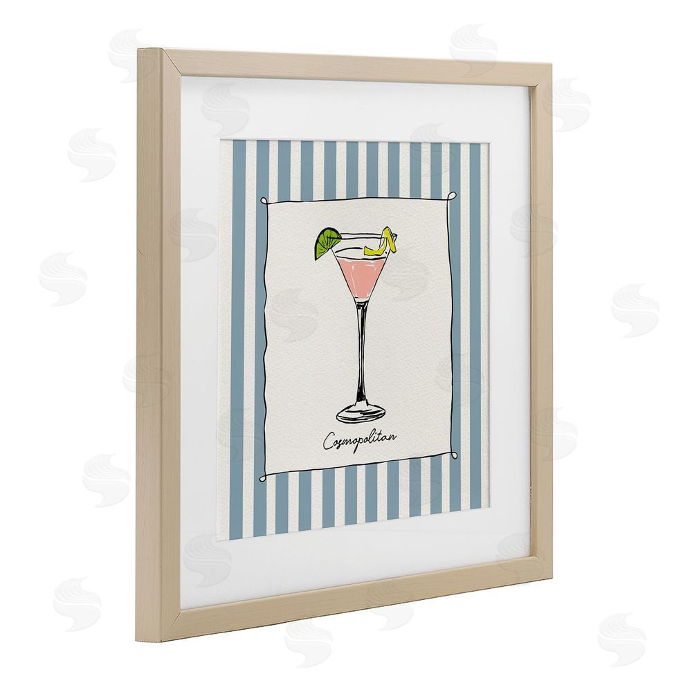 Susan Jill Cosmopolitan Summer Stripes Brown Framed Print Under Glass Wall Art