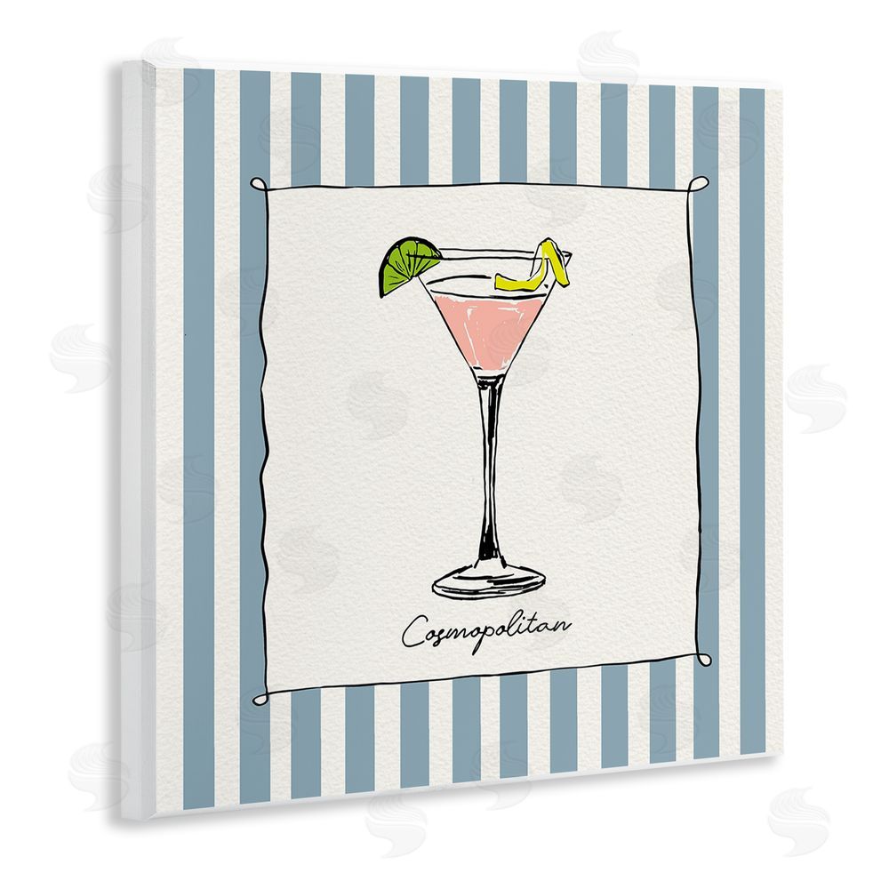 Susan Jill Cosmopolitan Summer Stripes Wall Plaque with Fixed Lithograph Print