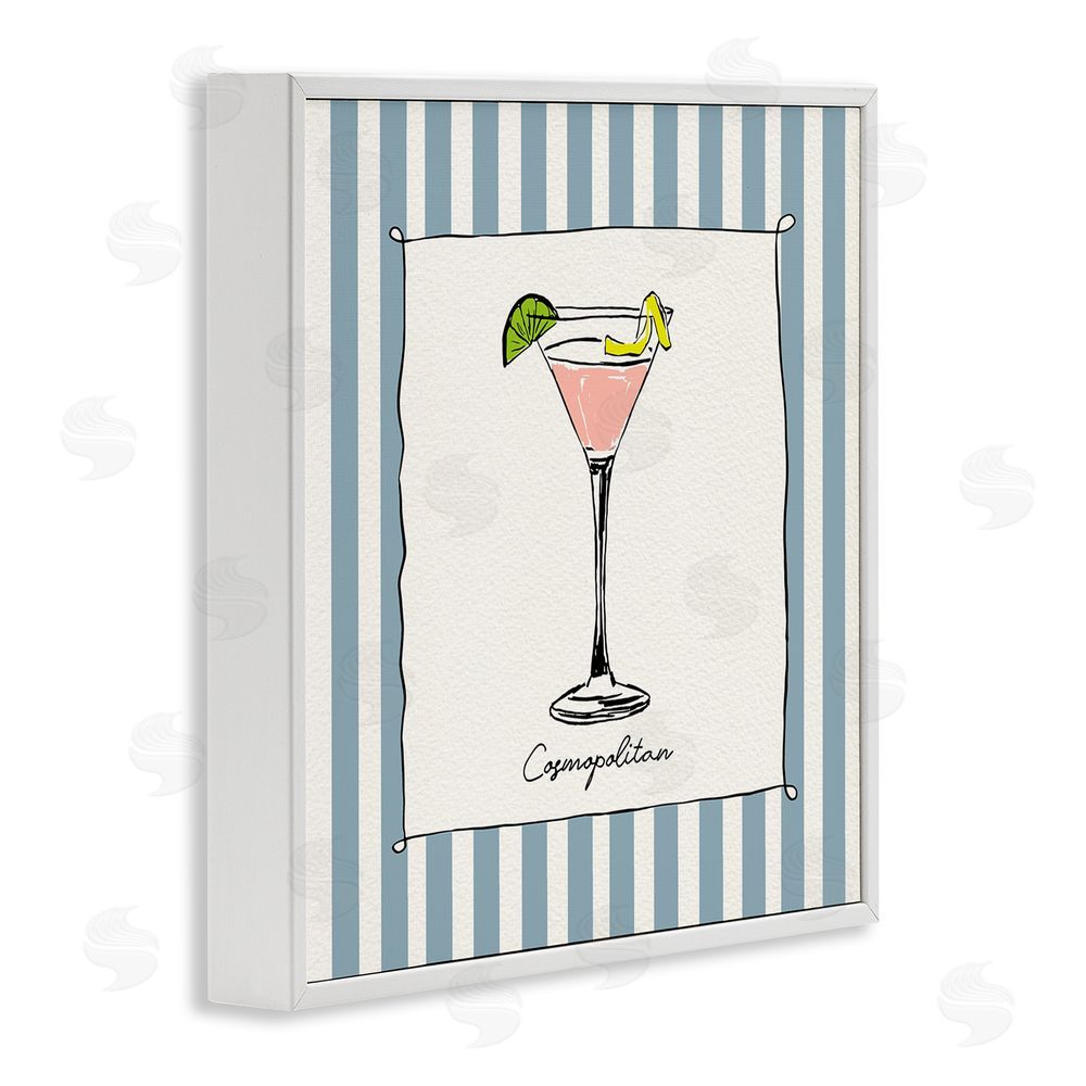 Susan Jill Cosmopolitan Summer Stripes White Framed Giclee Wall Art Print