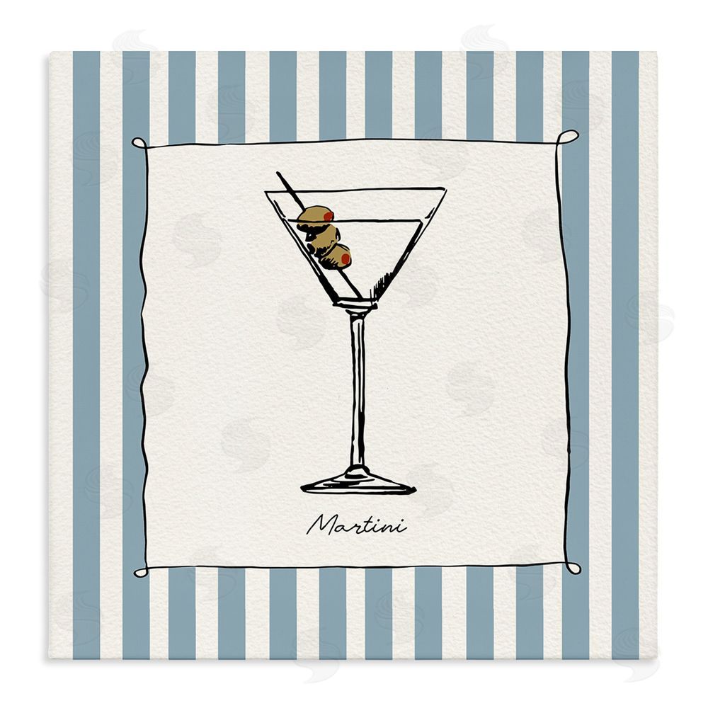 Susan Jill Martini Summer Stripes Stretched Canvas Wall Art
