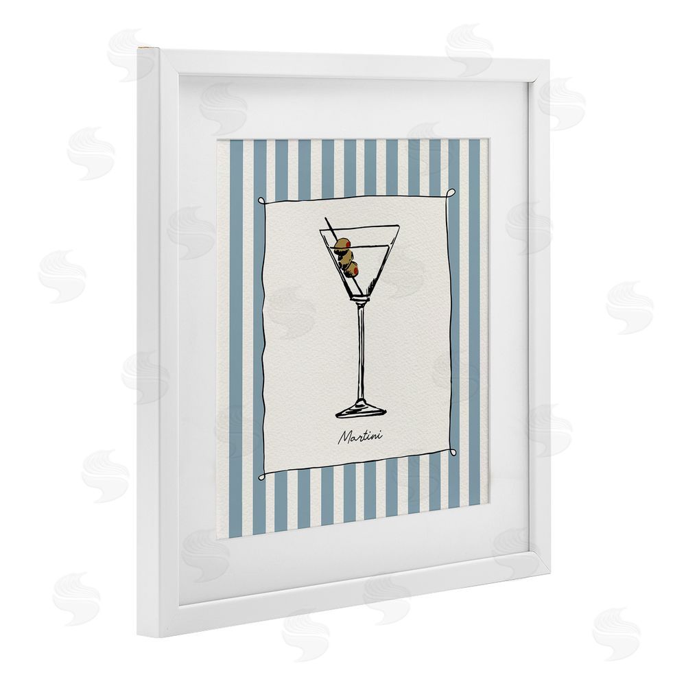 Susan Jill Martini Summer Stripes White Framed Print Under Glass Wall Art