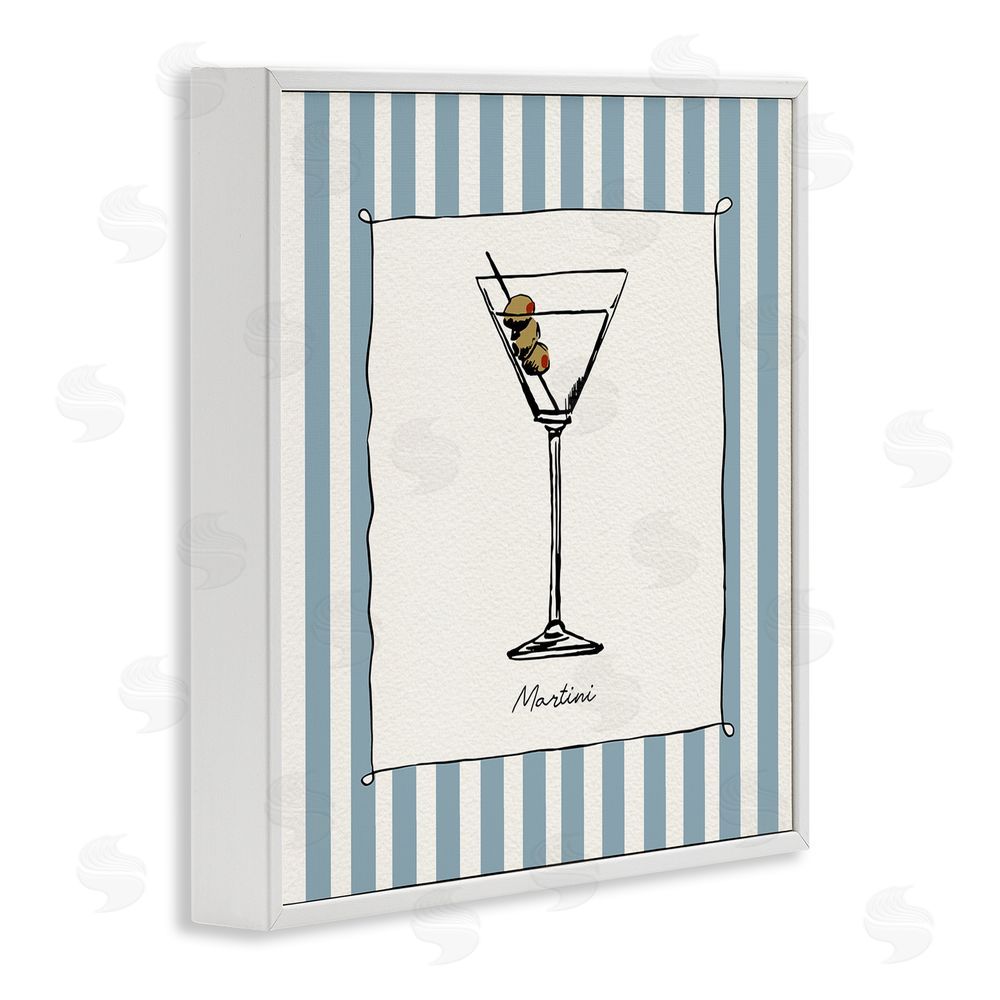 Susan Jill Martini Summer Stripes White Framed Giclee Wall Art
