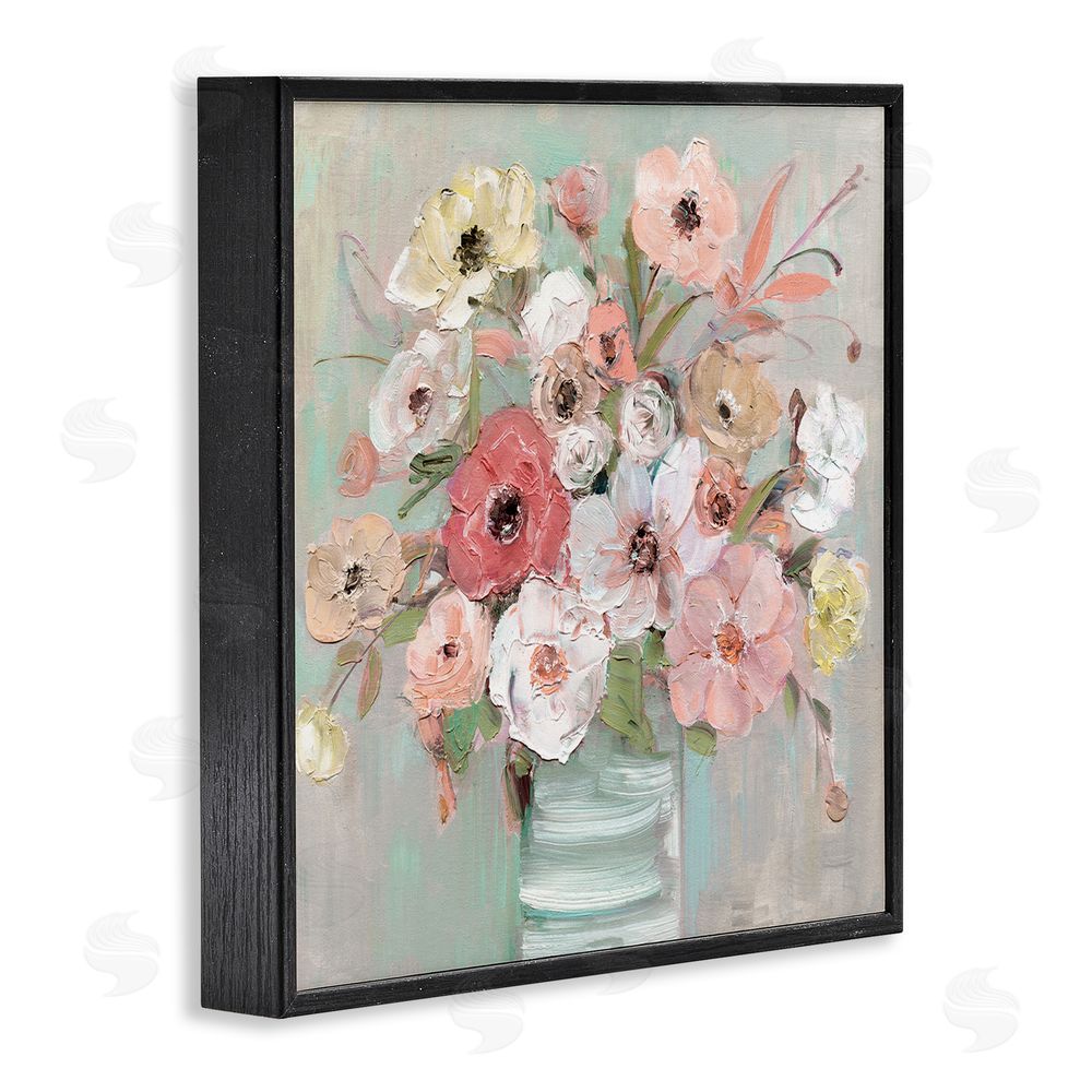 Sally Swatland Pastel Flower Forms Vase Black Framed Giclee Wall Art