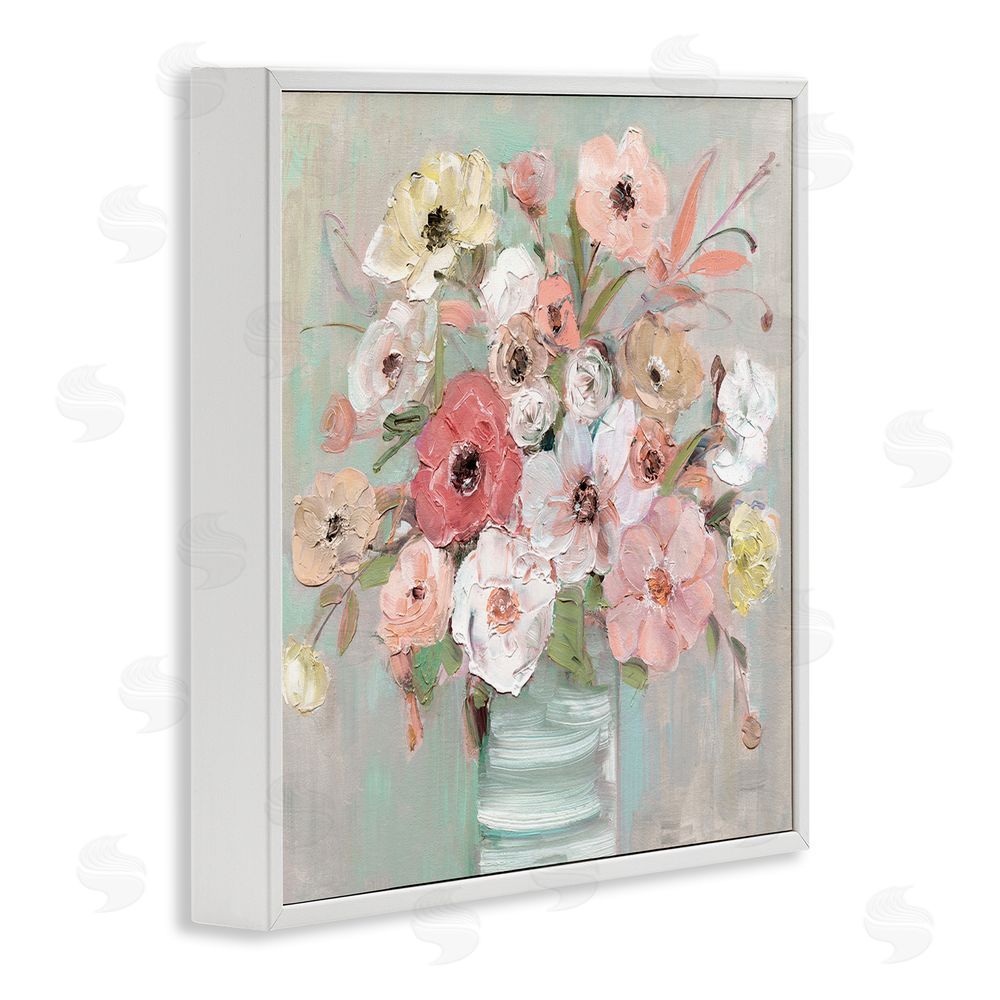 Sally Swatland Pastel Flower Forms Vase White Framed Giclee Wall Art