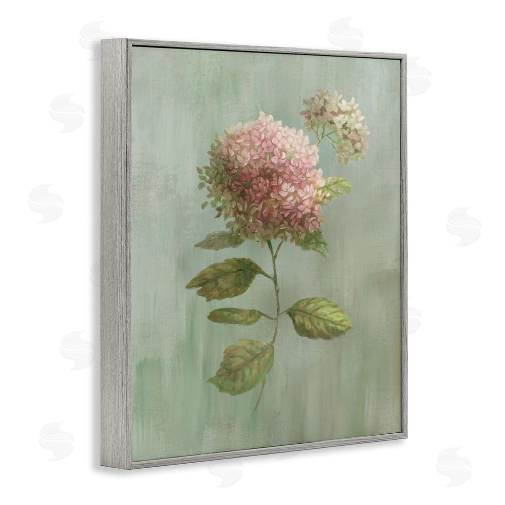 Nan Vintage Hydrangea Bushel Gray Framed Giclee Wall Art Print
