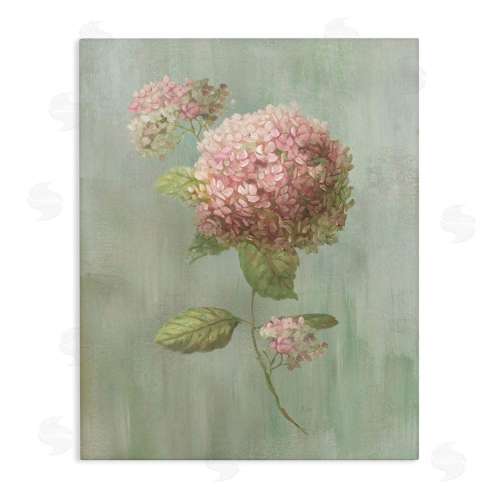 Nan Single Hydrangea Bushel Stretched Canvas Wall Art Print