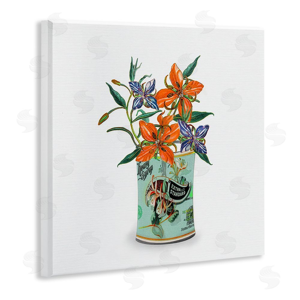 Val Rhodes Lilies in Retro Tin Wall Plaque Home Decor Art Print