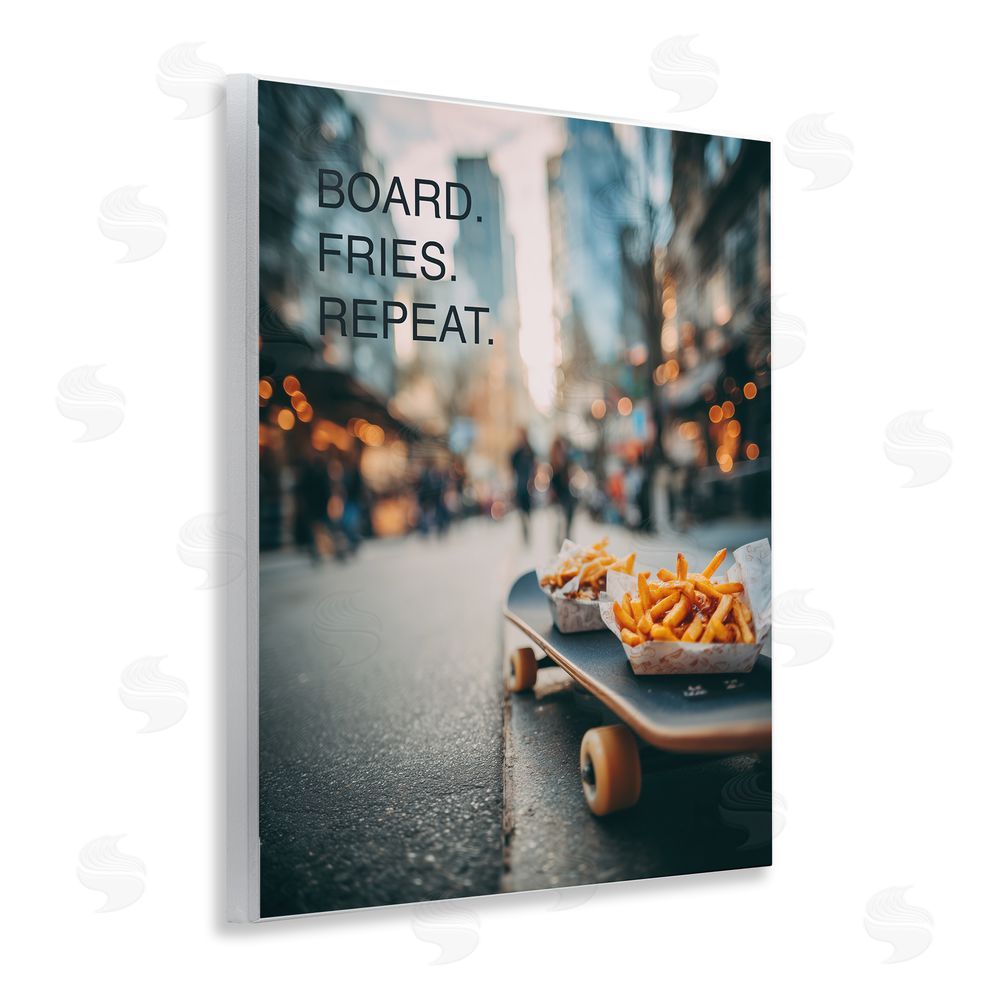 A Barefoot Stylist Board Fries Repeat Wooden Wall Plaque Art Print