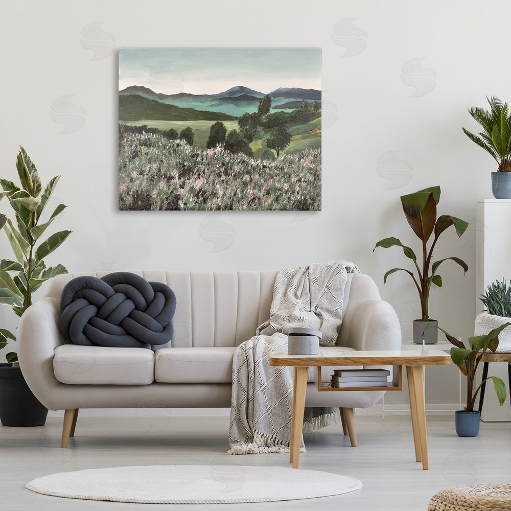Lee Ann Zirbes Windblown Meadow Blooms Stretched Canvas on Wall